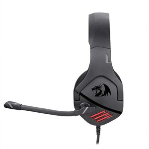 Redragon H250 THESEUS LED Wired Gaming Headset, Stereo Surround-Sound, Noise Cancelling Over-Ear Headphones with Mic, Volume Control, Compatible with PC, PS4/3, Xbox One and Nintendo Switch