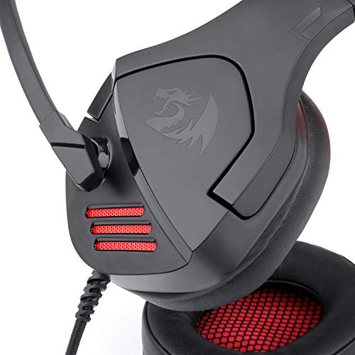 Redragon H250 THESEUS LED Wired Gaming Headset, Stereo Surround-Sound, Noise Cancelling Over-Ear Headphones with Mic, Volume Control, Compatible with PC, PS4/3, Xbox One and Nintendo Switch