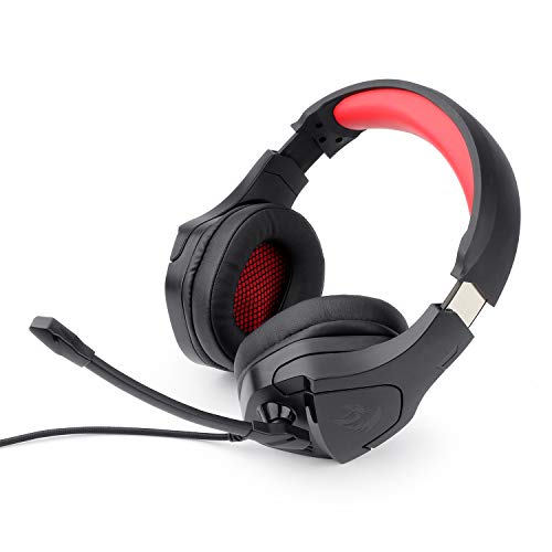 Redragon H250 THESEUS LED Wired Gaming Headset, Stereo Surround-Sound, Noise Cancelling Over-Ear Headphones with Mic, Volume Control, Compatible with PC, PS4/3, Xbox One and Nintendo Switch