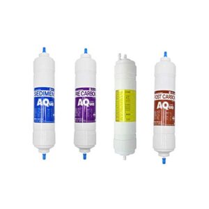 4ea economy replacement water filter set for coway : chp-7200/chp-8100/chp-8800/chp-8800l/chp-8800r/chp-9100/chpe-04cl/chpi-610l/chpi-610r/cp-6025-10 microns