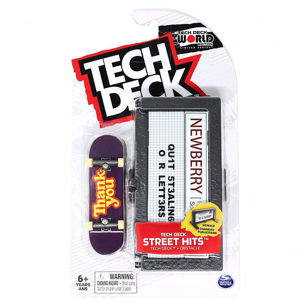 TECH DECK Street Hits World Edition Limited Series Thank You Skateboards Logo Fingerboard & Signage Obstacle