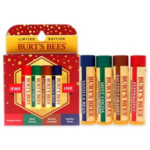 burts bees burts bees bliste kit limited edition unisex - lip balm pepermint, mint cocoa, salted caramel, vanilla bean sadhb70 4 piece set