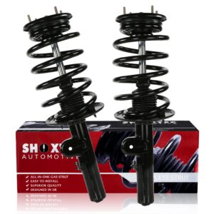 shoxtec front pair complete strut assembly replacement for 2008 2009 ford taurus; 2008 2009 mercury sable coil spring shock absorber repl. part no. 172530 172531