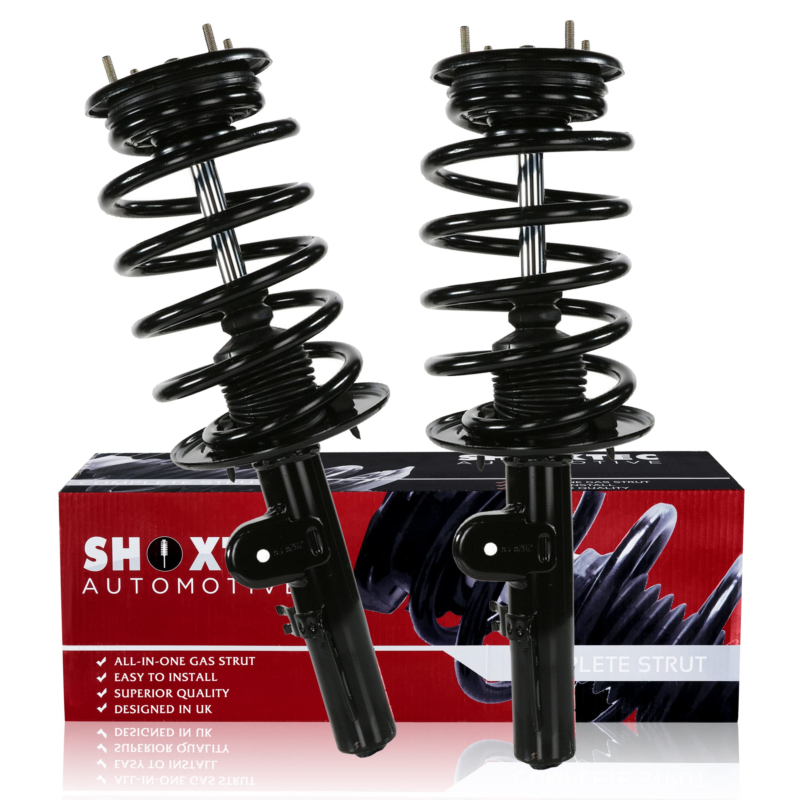 Shoxtec Front Pair Complete Strut Assembly Replacement for 2008 2009 Ford Taurus; 2008 2009 Mercury Sable Coil Spring Shock Absorber Repl. Part No. 172530 172531