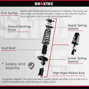 Shoxtec Front Pair Complete Strut Assembly Replacement for 2008 2009 Ford Taurus; 2008 2009 Mercury Sable Coil Spring Shock Absorber Repl. Part No. 172530 172531