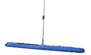 tidy tools commercial dust mop & floor sweeper, 60 in. dust mop for hardwood floors, cotton reusable dust mop head, extendable handle, industrial dry mop for floor cleaning & janitorial supplies, blue