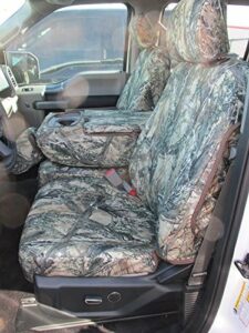 durafit seat covers, compatible with 2019-2022 ford f150-f550 super crew front and rear seat cover set made in mc2 camo endura waterproof fabric