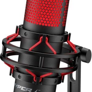 Newest HyperX - QuadCast USB Multi-Pattern Electret Condenser Microphone | 2020 Edition | for PS4, PC and Mac | Pop Filter | Anti-Vibration Shock Mount | | Red - Black | with KWALICABLE Bundle