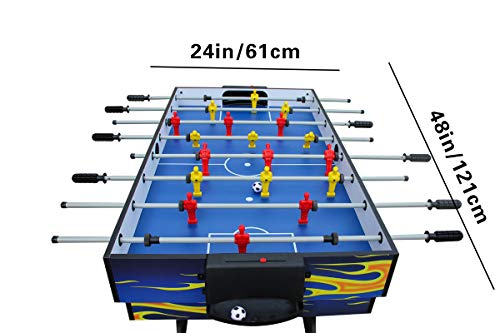 IFOYO 48 in / 4 ft Multi-Function 4 in 1 Steady Combo Game Table, Hockey Table, Soccer Foosball Table, Pool Table, Table Tennis Table, Yellow Flame