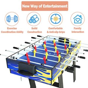 IFOYO 48 in / 4 ft Multi-Function 4 in 1 Steady Combo Game Table, Hockey Table, Soccer Foosball Table, Pool Table, Table Tennis Table, Yellow Flame