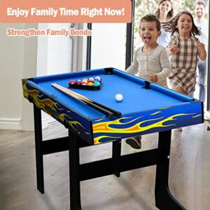 IFOYO 48 in / 4 ft Multi-Function 4 in 1 Steady Combo Game Table, Hockey Table, Soccer Foosball Table, Pool Table, Table Tennis Table, Yellow Flame