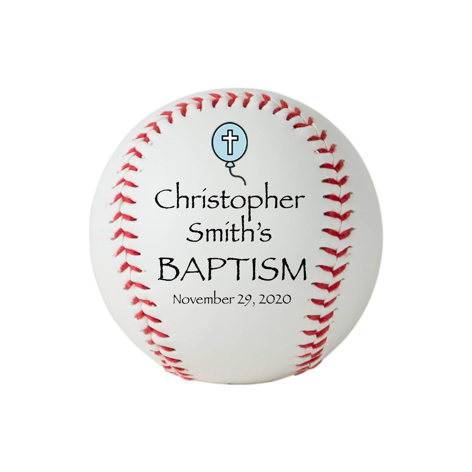 Personalized Baptism Baseball, Custom Baptism Baseball, Christening Keepsake (Blue)