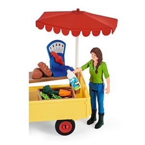 SCHLEICH Farm World, 21-Piece Playset, Farm Toys for Girls and Boys Ages 3-8, Sunny Day Mobile Farm Stand