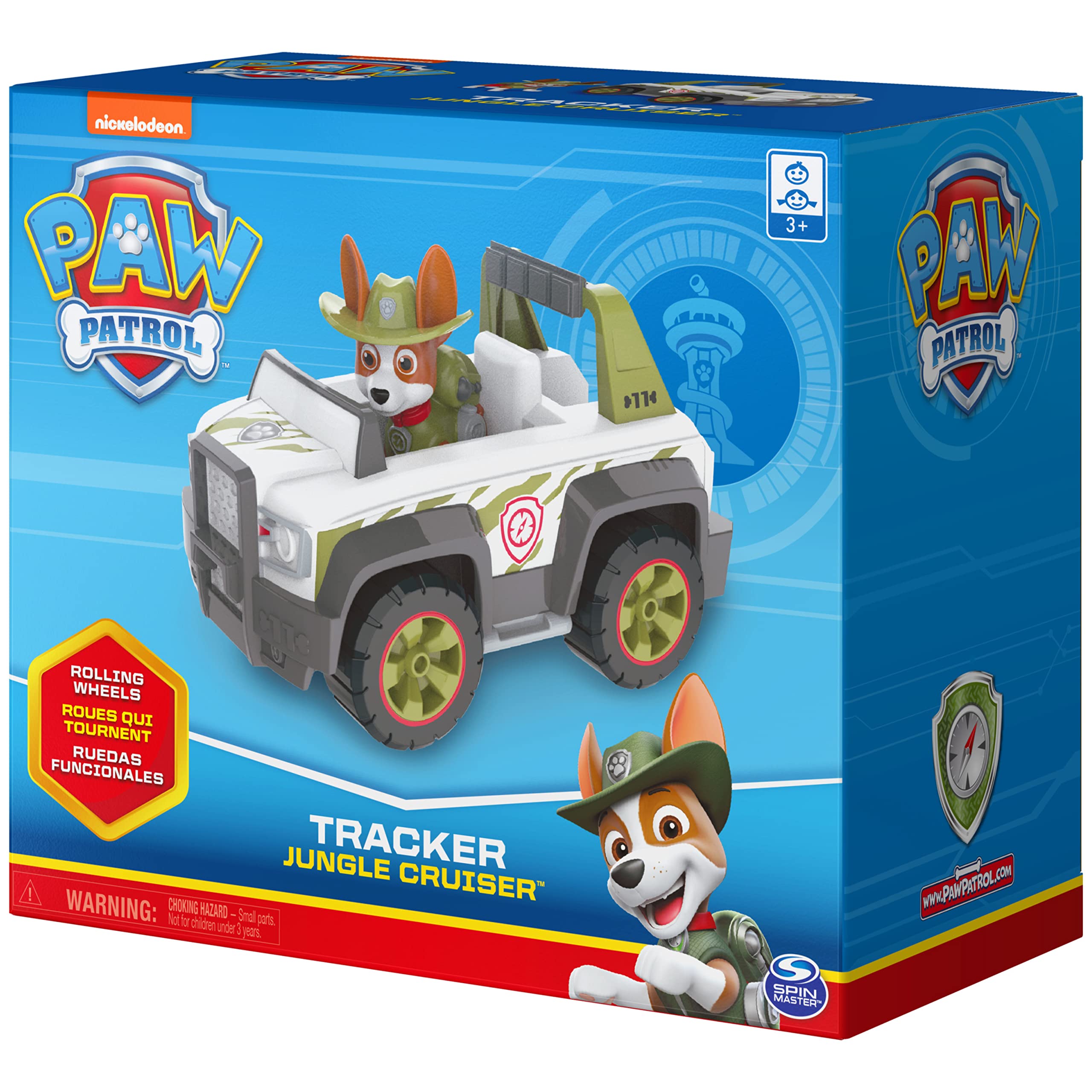 Paw Patrol, Tracker’s Jungle Cruiser Vehicle with Collectible Figure, for Kids Aged 3 and up