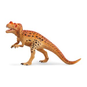 schleich dinosaurs, jurassic era dinosaur toys for boys and girls, realistic ceratosaurus toy figure with moving jaw, ages 4+