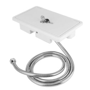 Acouto RV Exterior Shower Box Kit Exterior Shower Box Shower Head Hot Cold Switch with 2 Keys for Marine Boat RV Motorhome Caravan Camper Accessories