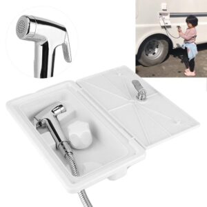 Acouto RV Exterior Shower Box Kit Exterior Shower Box Shower Head Hot Cold Switch with 2 Keys for Marine Boat RV Motorhome Caravan Camper Accessories