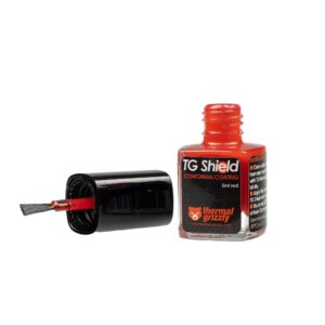 thermal grizzly - tg shield (5ml red) - protects components from liquid thermal paste and short circuits - high temperature conformal coating cpu/gpu/ps4/ps5/xbox