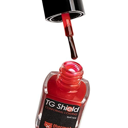 Thermal Grizzly - TG Shield (5ml red) - Protects Components From Liquid Thermal Paste and Short Circuits - High Temperature Conformal Coating CPU/GPU/PS4/PS5/Xbox