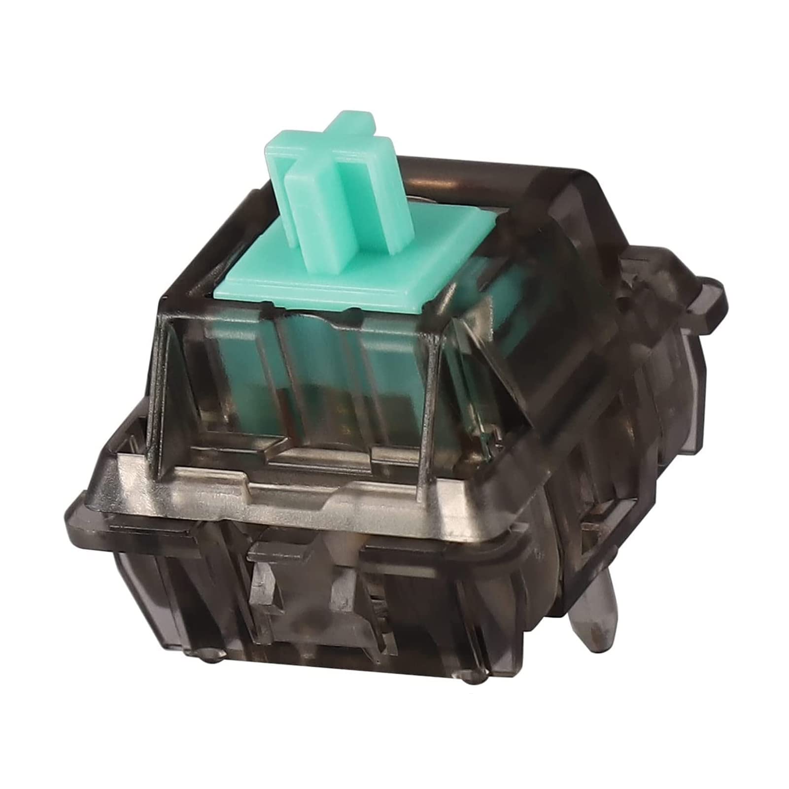 ZugGear Linear Switches 62g Translucent Smokey Aqua Teal Switch with Gold-Plated Spring Smooth Creamy Green Stem 5 Pins Linear Keyswitch (DUROCK L2 Smokey 62g, 20pcs)