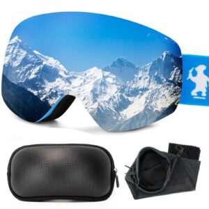 ski goggles for men women - otg snowboard goggles with framless anti-fog spherical lens
