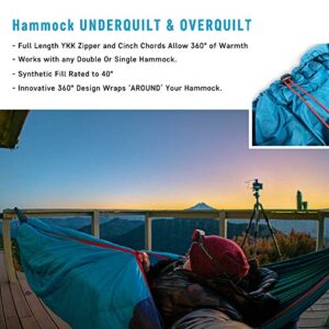 360 ThermaQuilt 3-in-1 Hammock Underquilt, Blanket and Sleeping Bag (Blue/Navy Blue)