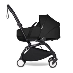 babyzen yoyo2 frame + bassinet, black - includes thick double mattress, ventilated shell & canopy