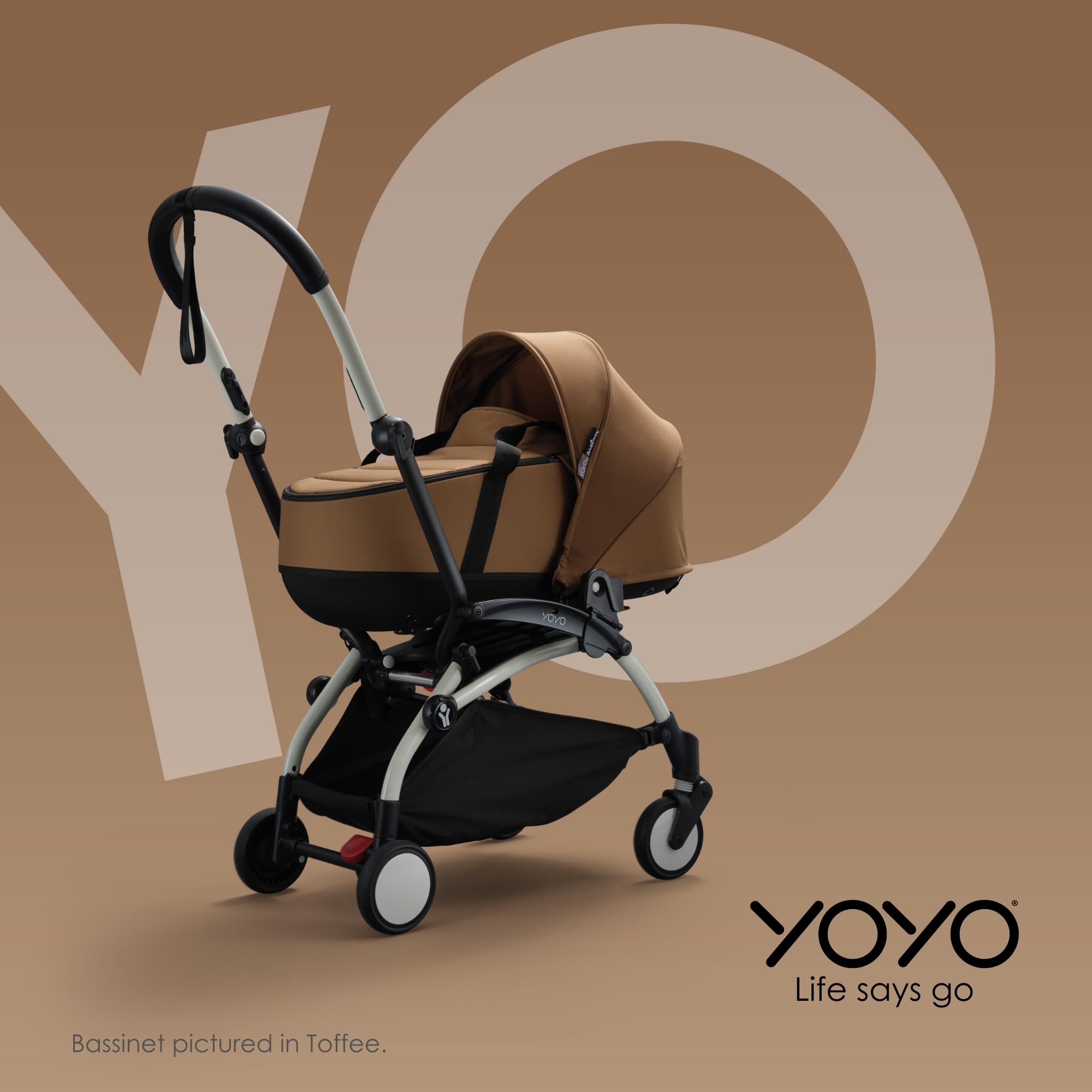 Babyzen YOYO2 Frame + Bassinet, Black - Includes Thick Double Mattress, Ventilated Shell & Canopy