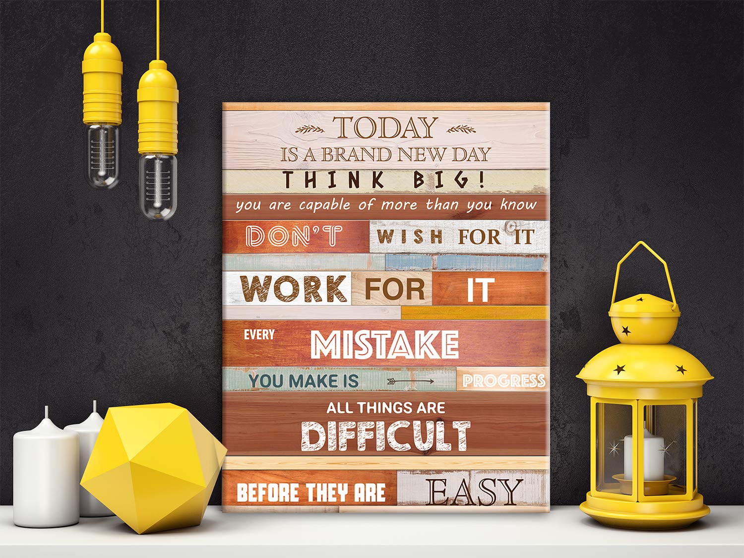 Inspirational Motivational Office Quotes Theme Canvas Wall Art for Office Studios School Dorm Wall Decor, Inspirational Motivational Living Room Bedroom Office Home Decor 11.5'' X 15''