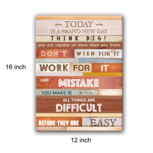Inspirational Motivational Office Quotes Theme Canvas Wall Art for Office Studios School Dorm Wall Decor, Inspirational Motivational Living Room Bedroom Office Home Decor 11.5'' X 15''
