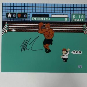 autographed/signed mike tyson punchout nintendo video game boxing 16x20 photo athlete hologram coa