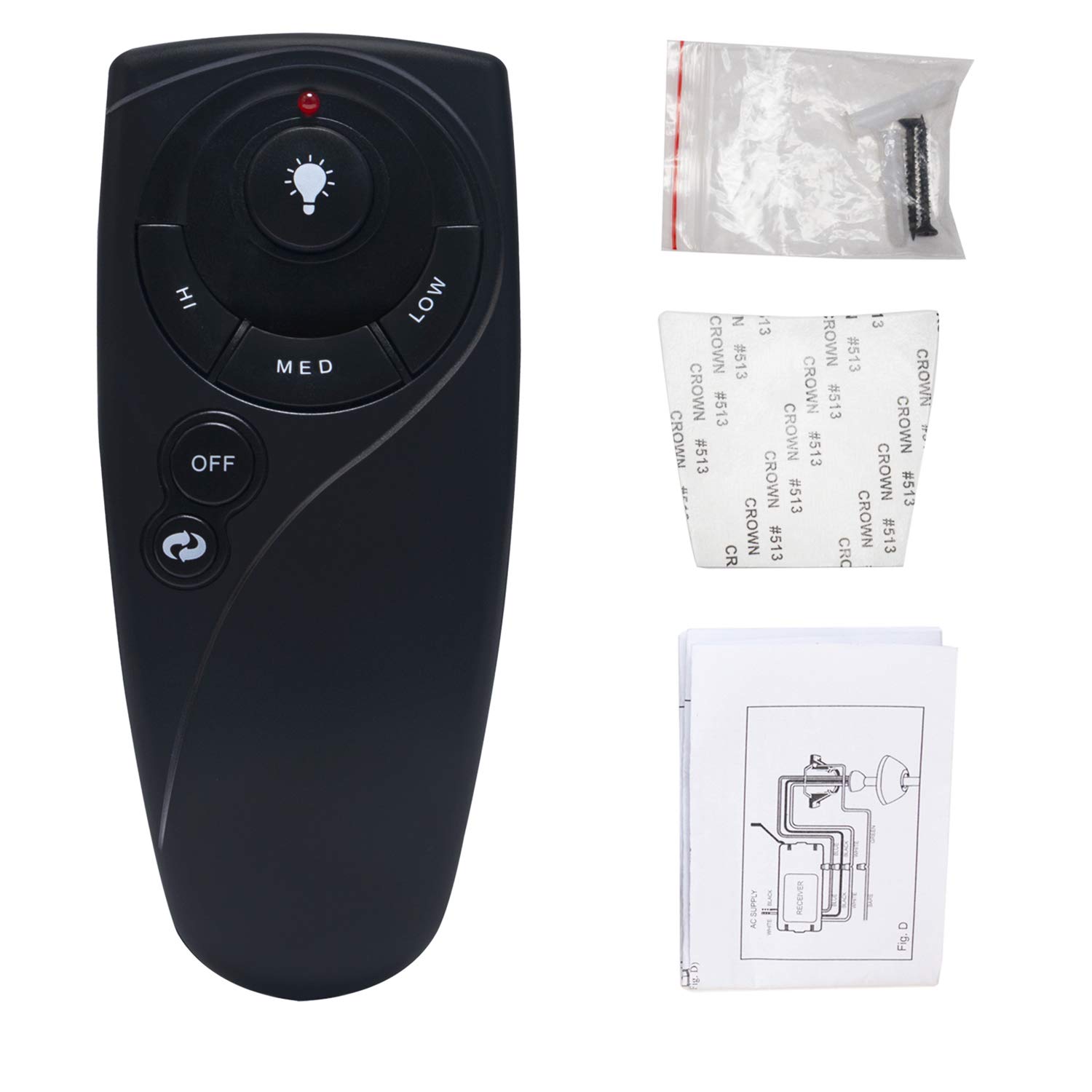 New UC7083T Replacement Remote Control fit for Hampton Bay Ceiling Fan Wire - Less Lights Control with Wall Holder