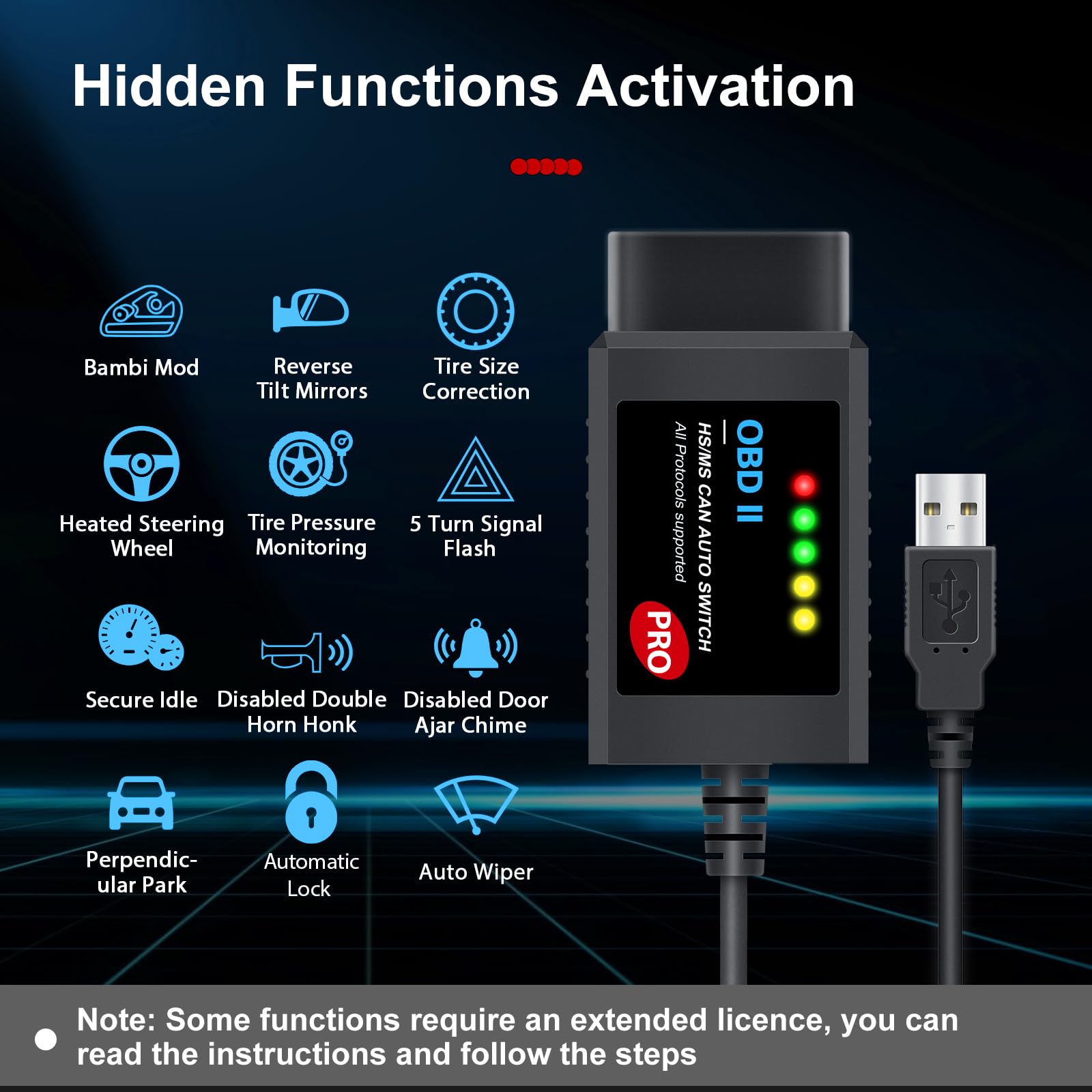 FScan OBD2 Adapter USB ELM327 Scanner Compatible with Ford F150 F250, Automatic (MS/HS) CAN Switching OBDII Diagnostic Scan Tool for Ford Lincoln Mazda Mercury