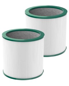 2-pack tp01 tp02 filter replacement kit for dyson pure cool air purifier, h13 true hepa filter, replace part 968126-03