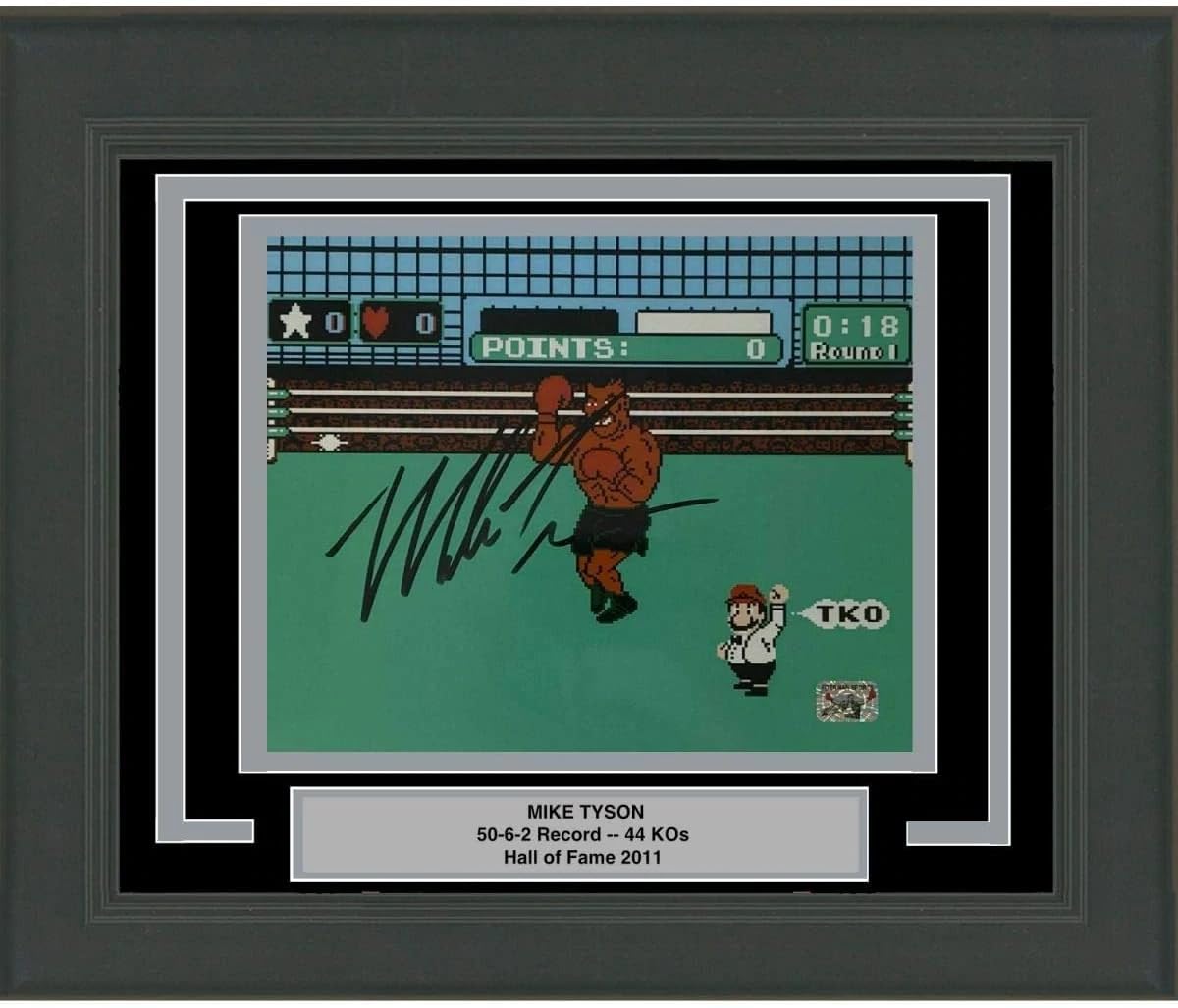 Framed Autographed/Signed Mike Tyson Punchout Nintendo Video Game Boxing 8x10 Photo Athlete Hologram COA