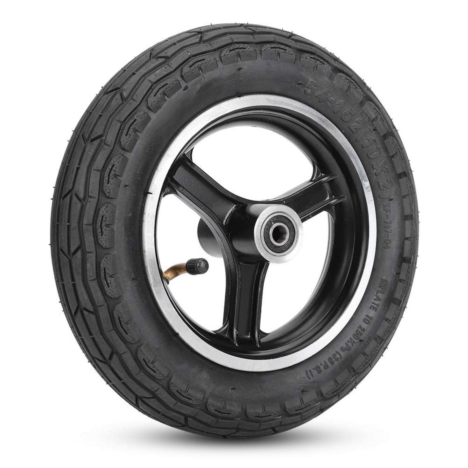 10 Inch Front Scooter Tire Wheel Replacement Tyre Rubber and Aluminium Alloy Tyre Electric Scooter Skateboard