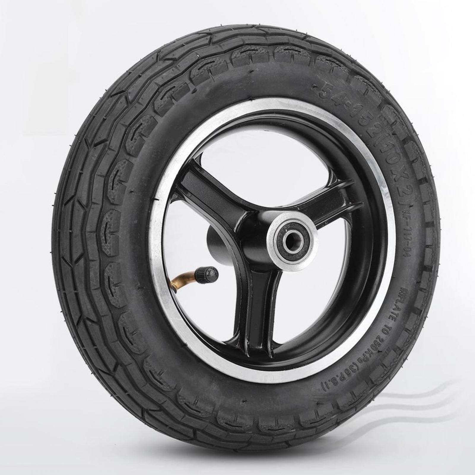 10 Inch Front Scooter Tire Wheel Replacement Tyre Rubber and Aluminium Alloy Tyre Electric Scooter Skateboard