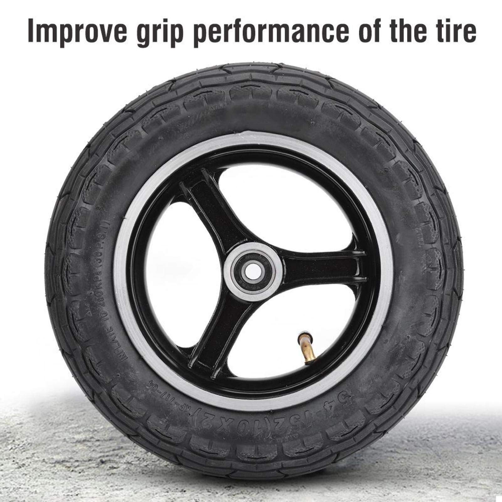 10 Inch Front Scooter Tire Wheel Replacement Tyre Rubber and Aluminium Alloy Tyre Electric Scooter Skateboard