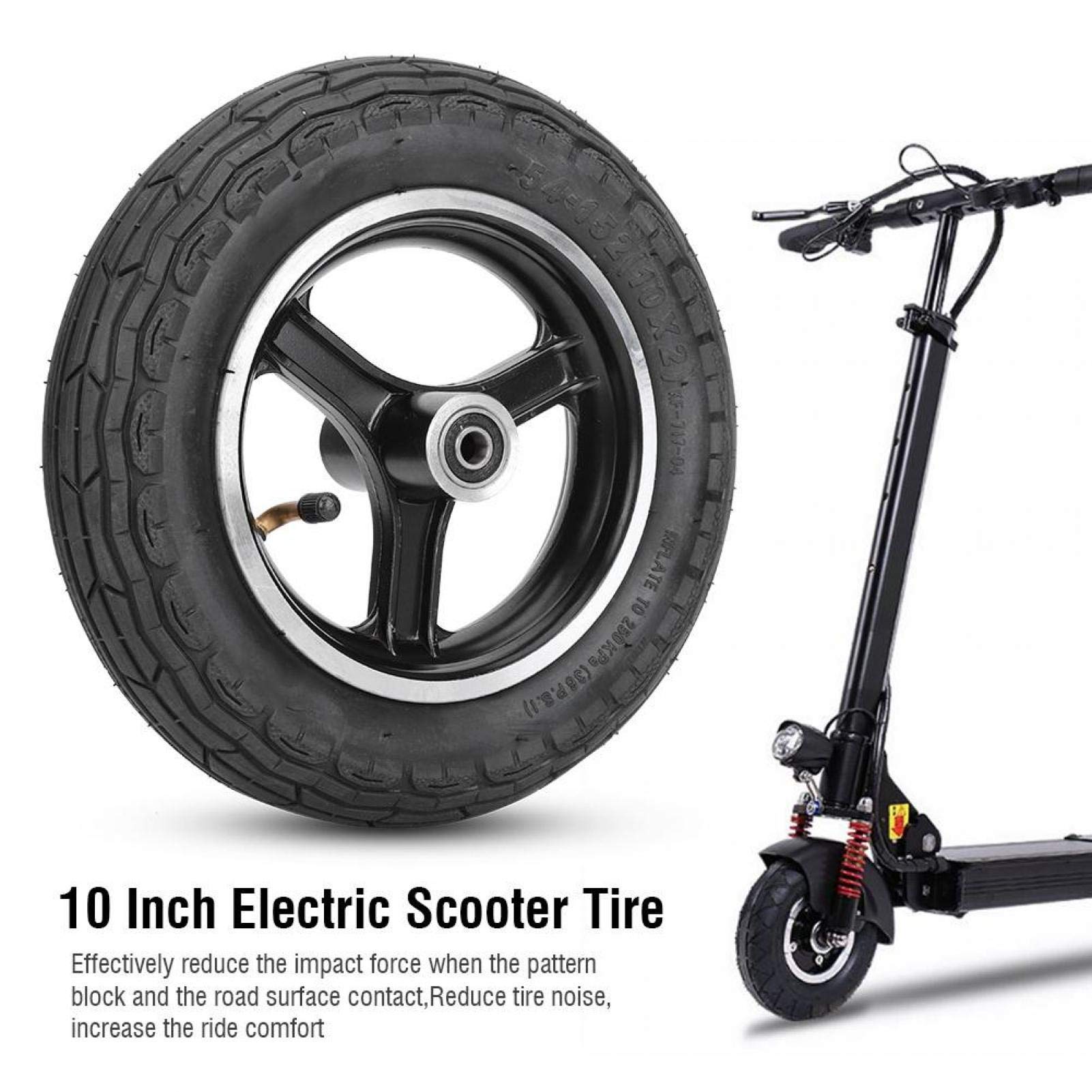 10 Inch Front Scooter Tire Wheel Replacement Tyre Rubber and Aluminium Alloy Tyre Electric Scooter Skateboard