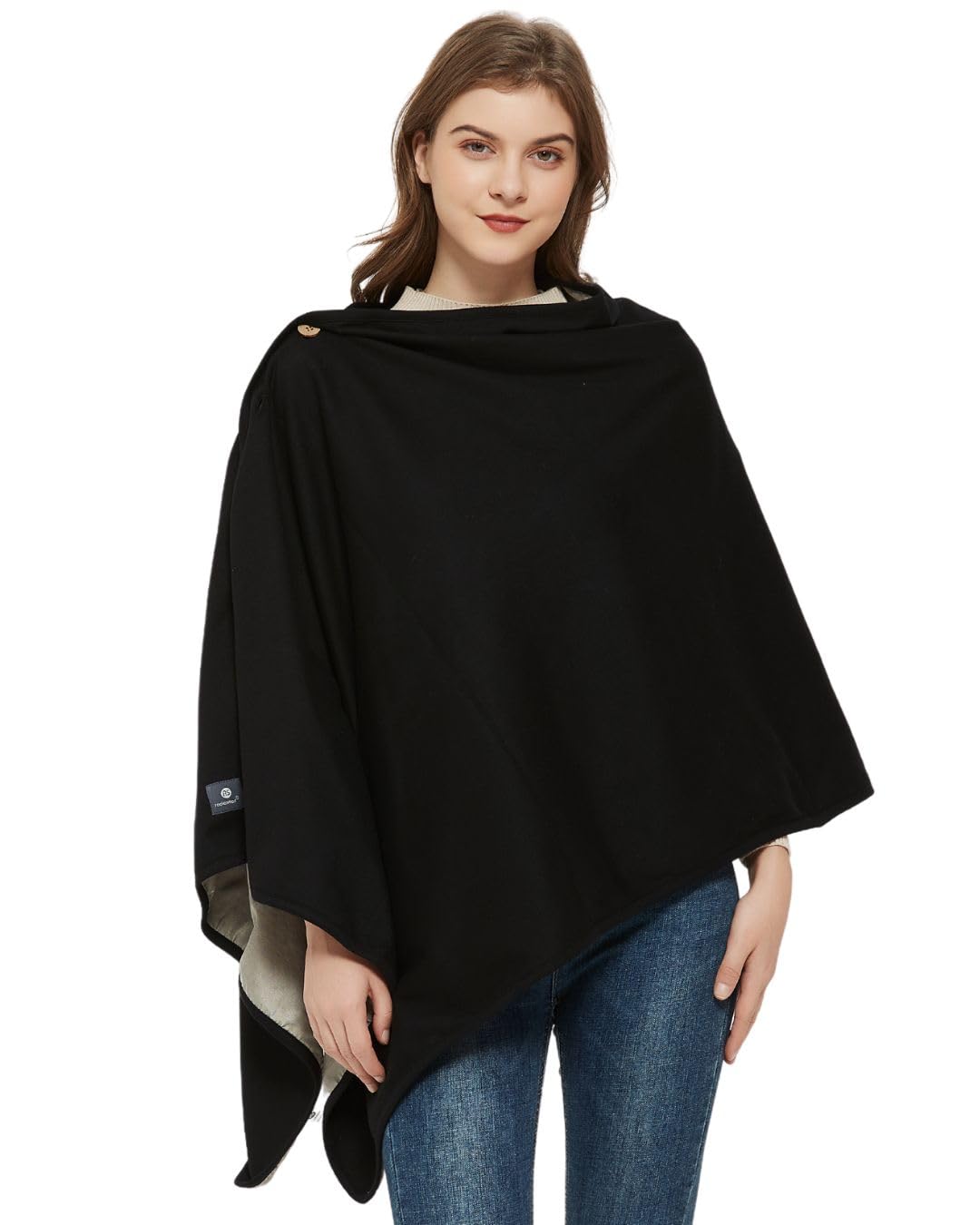 Radia Smart® EMF Protection Poncho, Wrap, Wearable Blanket. RF Radiation Shielding, WiFi Blocker, Protection Clothing 28" x 72", Black