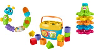 fisher-price sort, snap & spin infant toy trio gift set