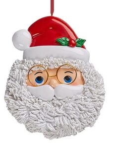 santa claus personalized christmas ornaments 2023 - fast & free 24h customization – santa face christmas decorations with name - comes gift-wrapped