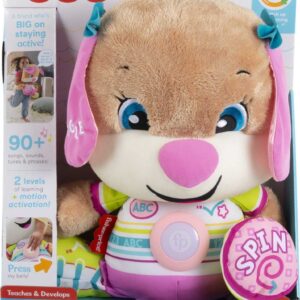 Fisher-Price Laugh & Learn Toddler Learning Toy So Big Sis Musical Plush Puppy with Smart Stages Content for Ages 18+ Months