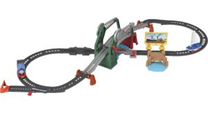 thomas & friends bridge lift thomas & skiff train set with motorized engine and toy boat for preschool kids ages 3 years and up