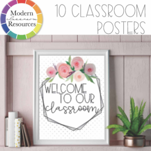 10 classroom posters growth mindset rose theme