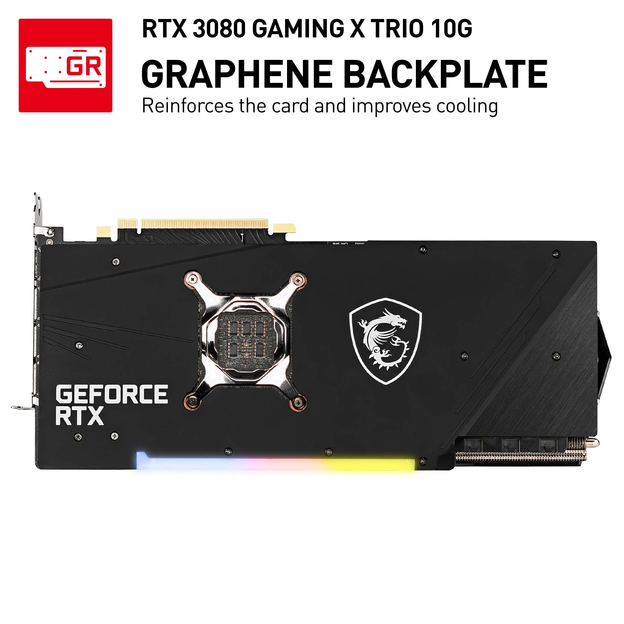 MSI Gaming GeForce RTX 3080 10GB GDRR6X 320-Bit HDMI/DP Nvlink Tri-Frozr 2 Ampere Architecture OC Graphics Card (RTX 3080 GAMING X TRIO 10G)