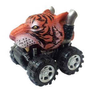 wild zoomies - tiger from deluxebase. friction powered monster truck toys with cool animal riders, great car toys and tiger toys for boys and girls