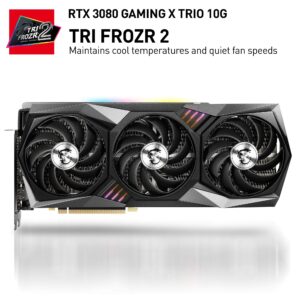 MSI Gaming GeForce RTX 3080 10GB GDRR6X 320-Bit HDMI/DP Nvlink Tri-Frozr 2 Ampere Architecture OC Graphics Card (RTX 3080 GAMING X TRIO 10G)