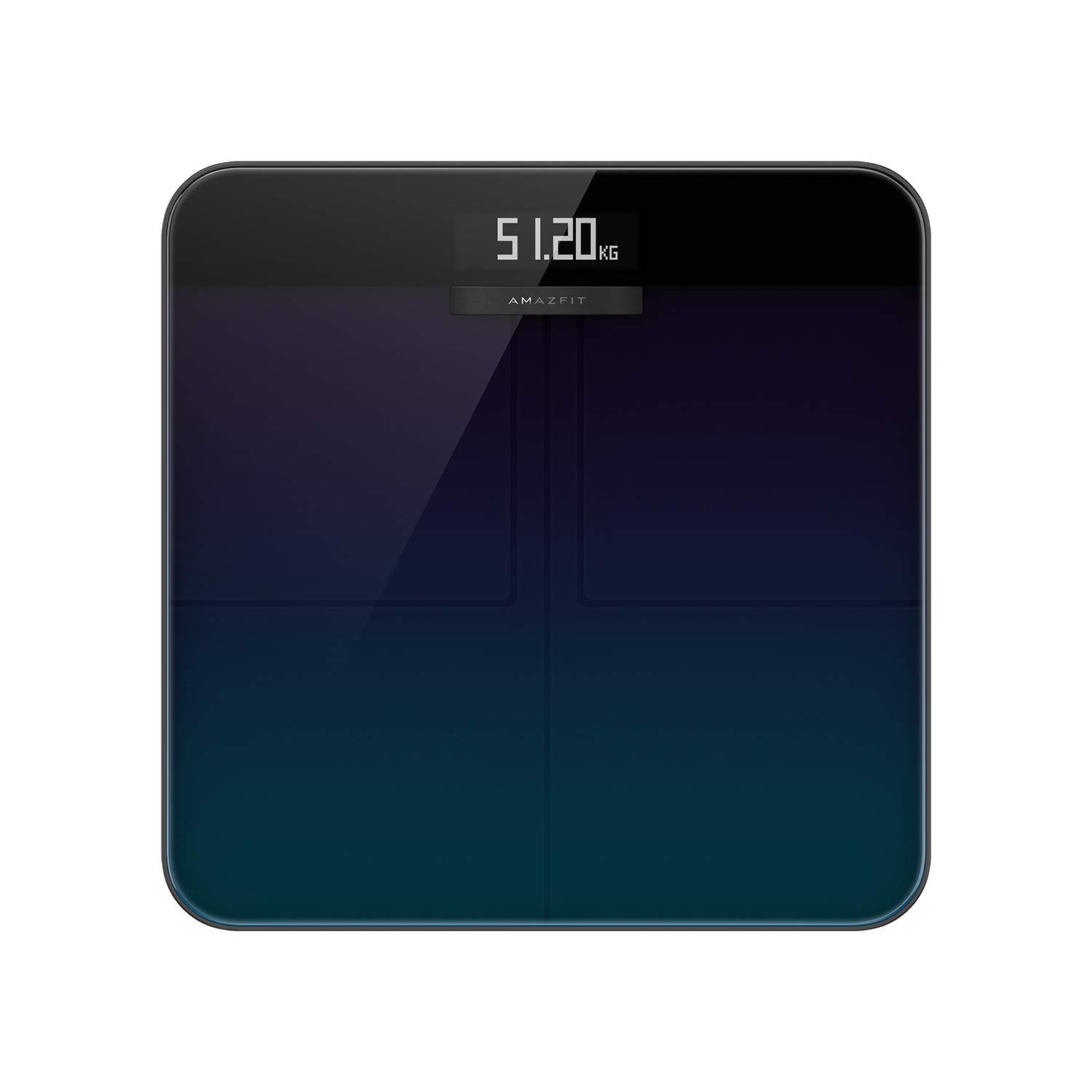 Amazfit Digital Smart Scale for Body Weight, Digital Wireless Bathroom Scale, Body Fat BMI Scale, WiFi & Bluetooth Compatible, Heart Rate Monitor, w/Body Composition Analyzer & Smartphone App - Black