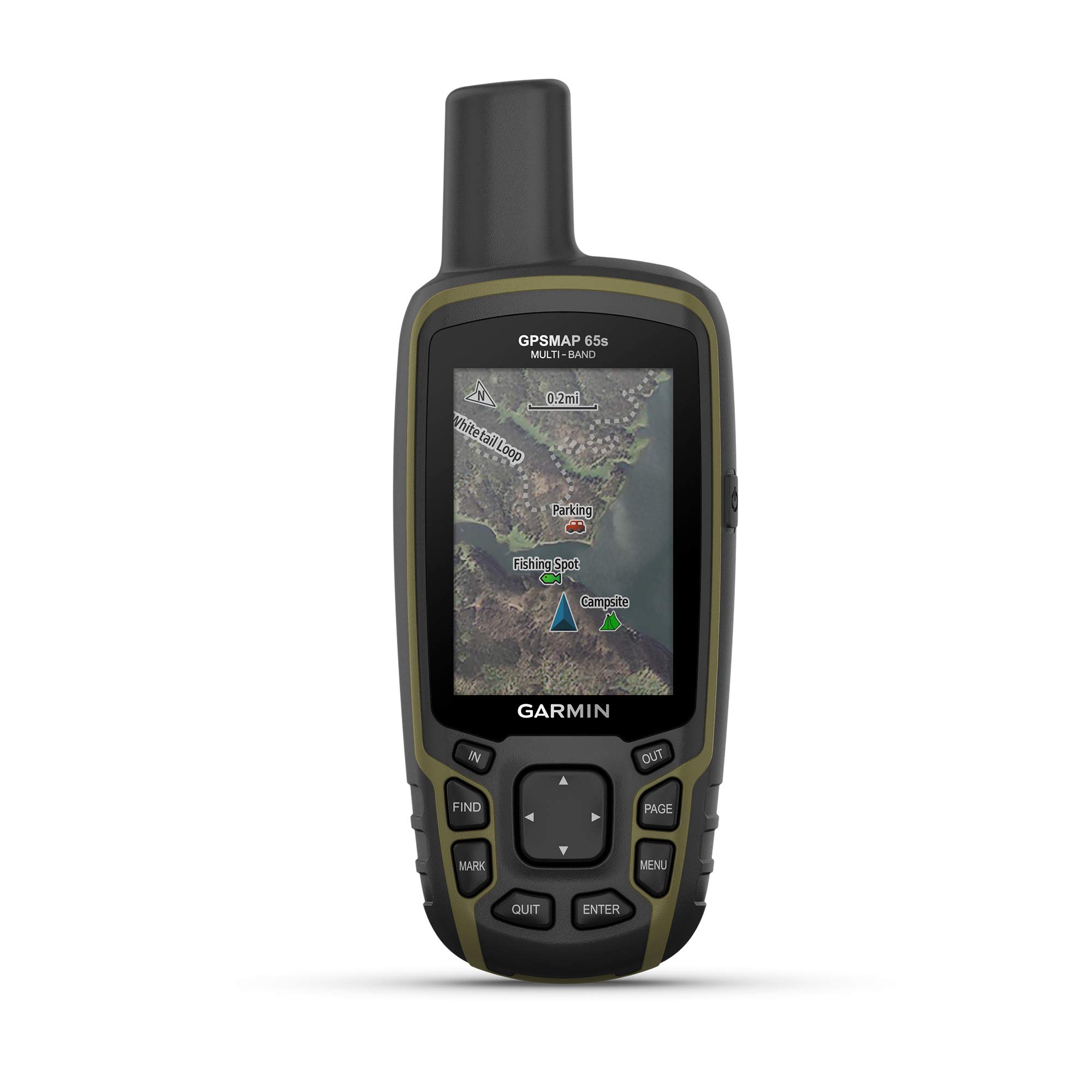 Garmin GPSMAP 65s, Button-Operated Handheld with Altimeter and Compass, Expanded Satellite Support and Multi-Band Technology, 2.6" Color Display